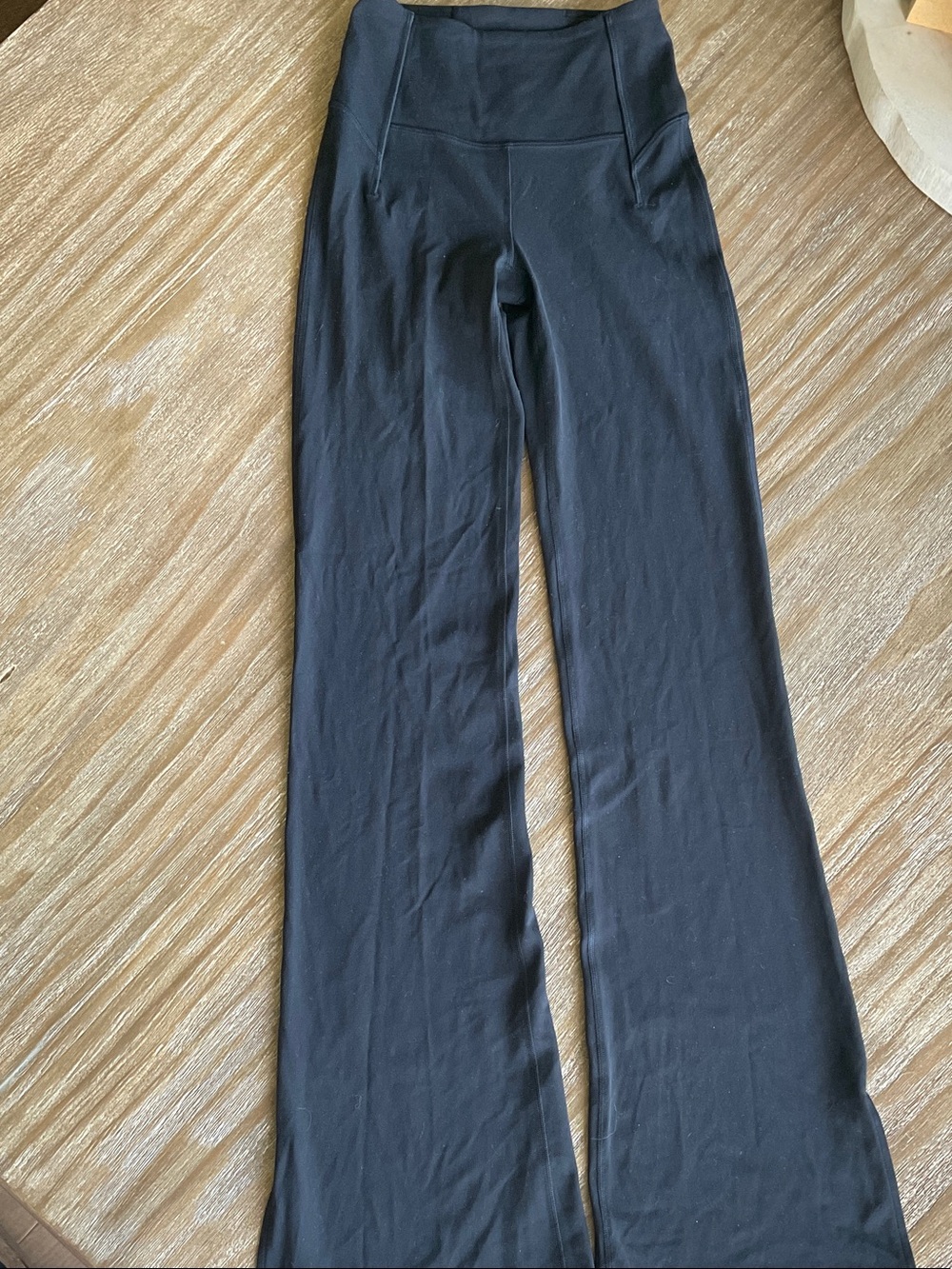 lululemon athletica Black Wide-Leg Leggings with High Waist